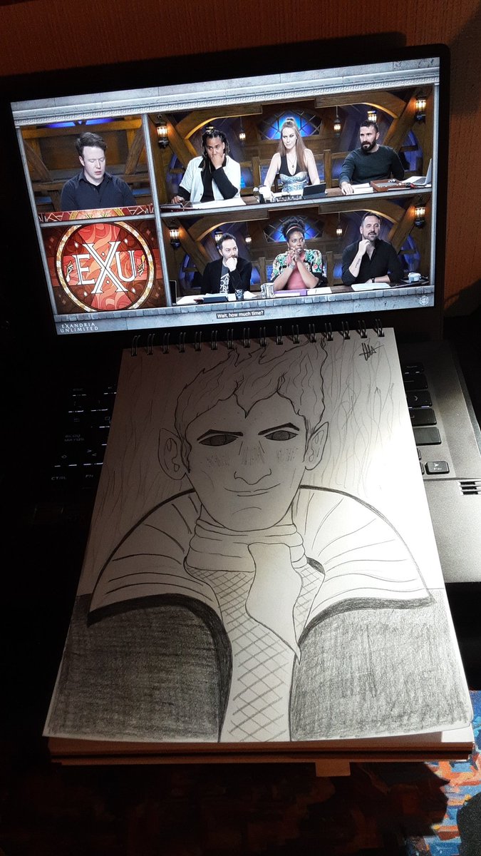 dubhmornie's tweet photo. Rewatching #EXUCalamity @CriticalRole made this fire genasi inspired by @samriegel 's Quay, of course following #pubdraw instructions @babsdraws #criticalrolefanart #dndfanart https://t.co/M6Gc4rAZfJ