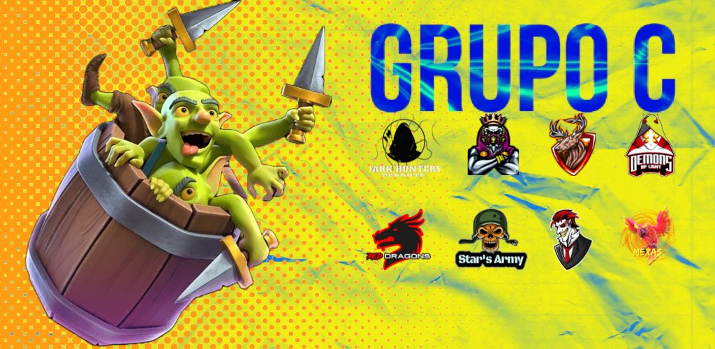 [#ClashRoyale] | #GrupoC 

Este grupo conformado por grandes equipos, quienes saldrán victoriosos?

⚔️| Grupo C
<a href="/DarkHuntersGG/">Dark Hunters Esports</a> 
<a href="/ToxicalGamingGG/">👑𝕋𝕠𝕩𝕚𝕔𝕒𝕝 𝔾𝕒𝕞𝕚𝕟𝕘👑</a> 
<a href="/Deers_eSports/">Wild Deers™🦌</a> 
<a href="/DemonsOfLightGG/">ミ★ 𝘋𝘌𝘔𝘖𝘕𝘚 𝘖𝘍 𝘓𝘐𝘎𝘏𝘛 ★彡</a> 
<a href="/ReDragons01/">Red Dragons</a> 
<a href="/TEAMARG15/">⭐Star's Army⭐️</a> 
<a href="/ClownstmK/">Killer Clowns™</a> 
<a href="/TeamMexas/">Team Mexas™🌠</a> 

#SomoslaRL🔥