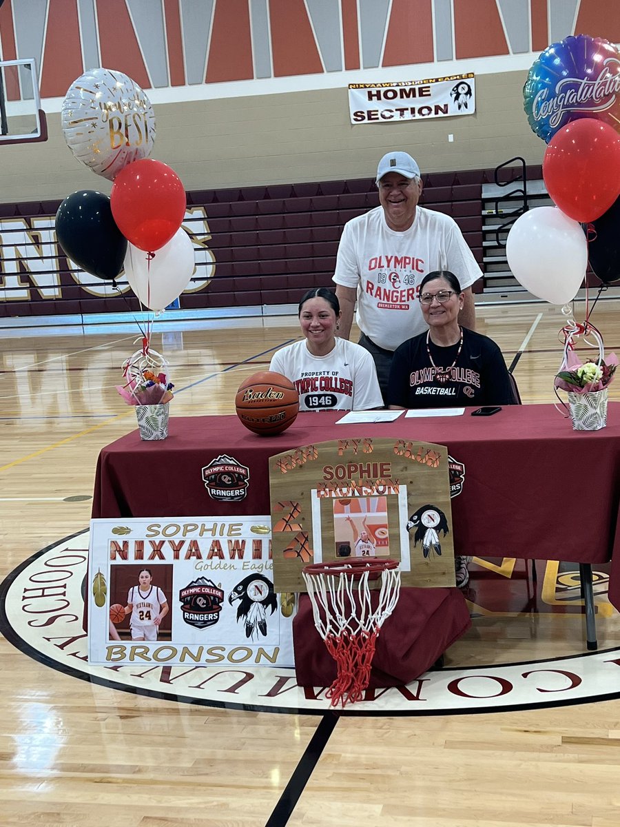 Congratulations Sophie! Signing her letter of commitment to continue to play collegiate hoops at Olympic Community College in Bremerton, WA. Go Rangers! We’re all very proud of you.#nativepreps