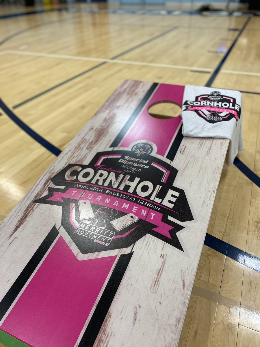 MerrittMvmnt's tweet photo. We cannot wait for tomorrow, the stage is finally set for the first ever Special Olympics Michigan Area 11 Cornhole Tournament presented by The Merritt Movement! 

It has been amazing to see the outpouring of love and support for these athletes by so many in our community. https://t.co/gWX5u7lv81