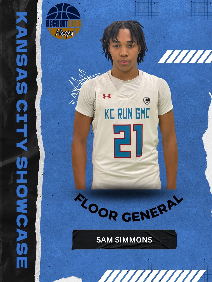 ⚡️Floor General⚡️

Sam Simmons 5’8 G KC Run GMC 15U has active hands on defense. Had a number of deflections and 3 steals. Simmons puts heavy pressure on the ball handler full court. Simmons is a good passer that found open teammates for easy finishes. He controls tempo of the