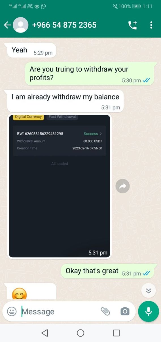 FordYelly's tweet photo. Thank you for Trusting everyone😊

- If you want to earn 30-70$ too Just Message me so I can help you to gain your profirs in just 11usdt👌 https://t.co/fOj9YX24xj