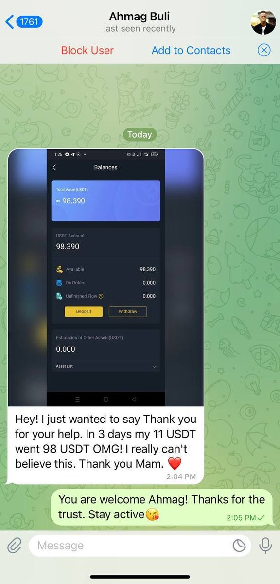 FordYelly's tweet photo. Thank you for Trusting everyone😊

- If you want to earn 30-70$ too Just Message me so I can help you to gain your profirs in just 11usdt👌 https://t.co/fOj9YX24xj