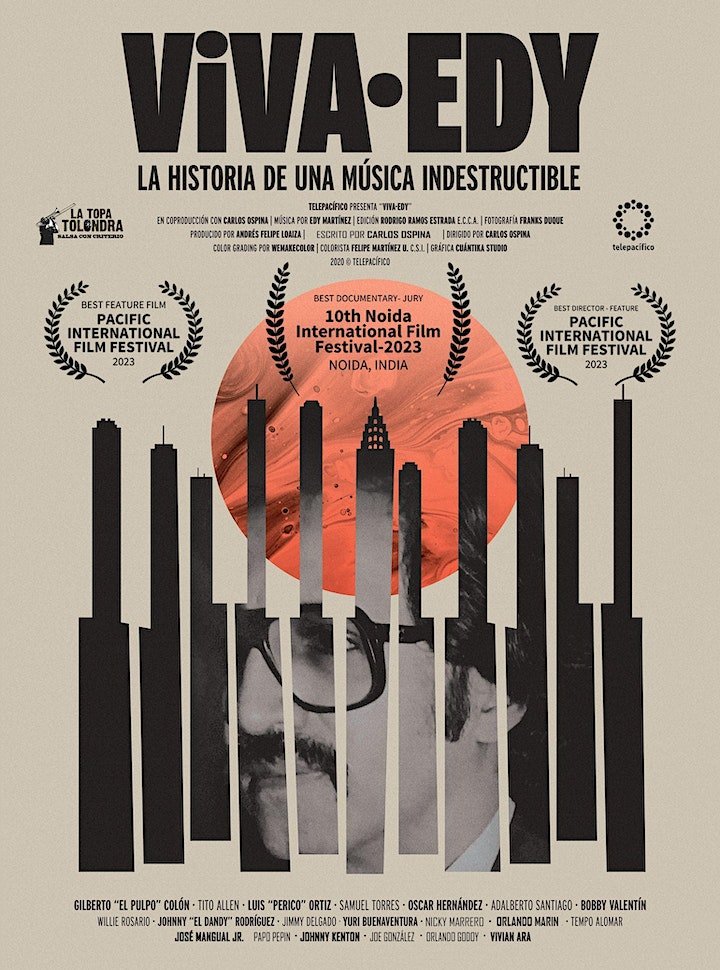 La historia del gran maestro Edy Martínez, en el documental Viva Edy da apertura a la celebración de  los 10 años del  "The Colombian Film Festival" en NY del 4 al 10 de Mayo.

Edy Martínez pianista, arreglista. 
Clave en clásicos de Barretto, Canales, Palmieri