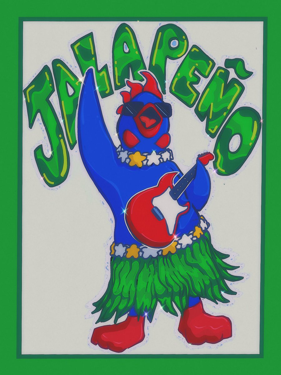 JALAPEÑO THE TOUR CHICKEN. 

Some art for my favorite chicken from my favorite band <a href="/flipturnband/">flipturn</a> :)