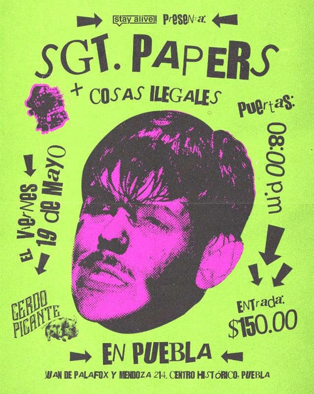 StayAliveMX's tweet photo. ARRE LOCXS!! ! 🔥 Viernes 19 de mayo @SgtPapers en @CerdoPicante 🔥 #SgtPapers #cerdopicante #puebla https://t.co/jUXMnYWaRc