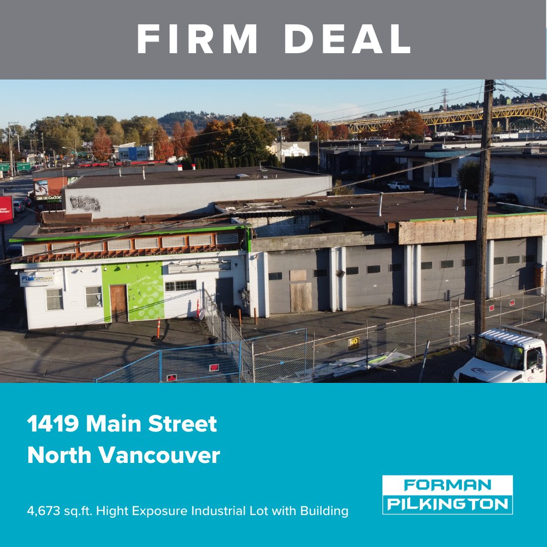 FormanPilk's tweet photo. SOLD !  We have a firm deal in place at 1419 Main Street #northvancouver #northvan #sold #commercialrealestate #mainstreet #industrial #industrialproperty https://t.co/c4MLuHigP9
