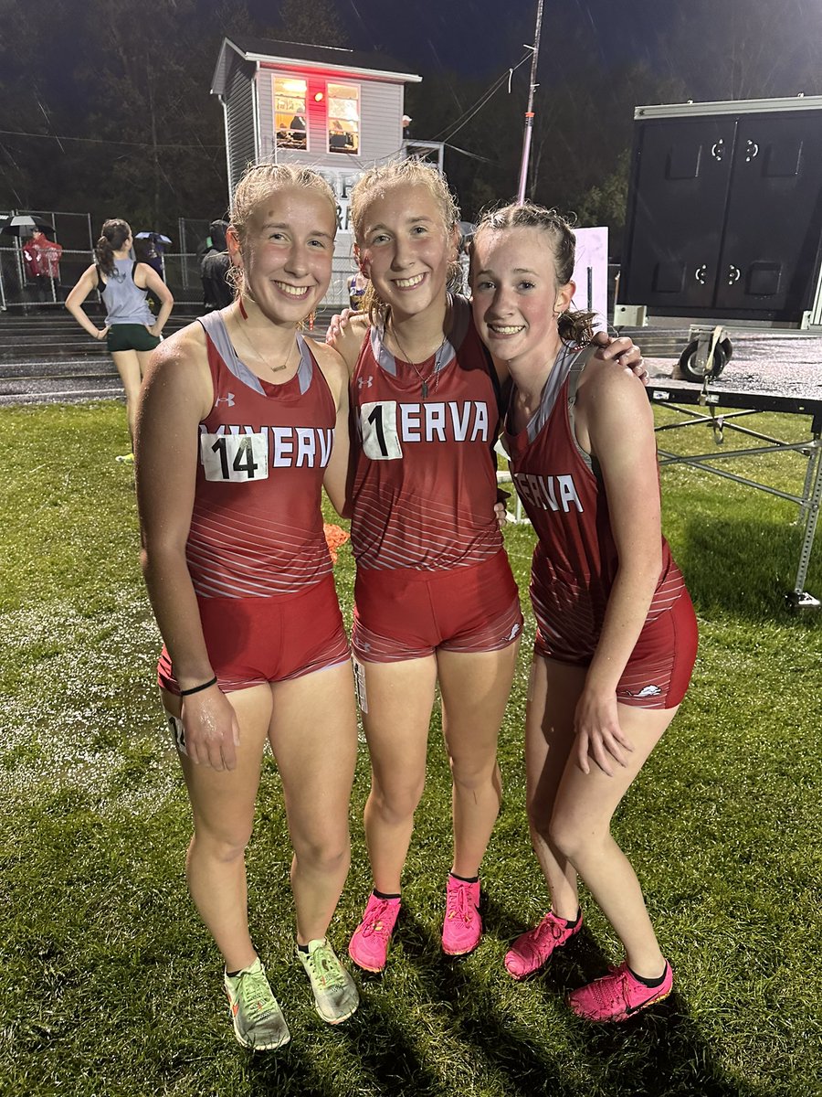 KaileyZagst's tweet photo. The Minerva girls placed three in the top four during the 3200m run. Hannah Ison, Katie Ison, and Gabby Lupshu added 23 points for the Lions. @OHMileSplit #Perry910Invitational https://t.co/oZM8qQ8B8g