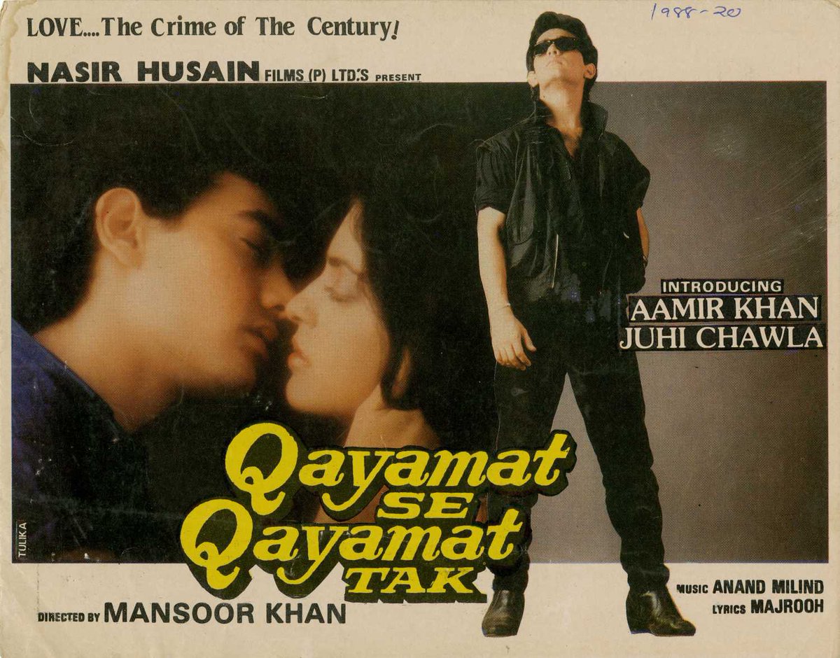 Bollywoodirect's tweet image. “Aye mere humsafar ek zara intezaar
Sun sadaayein de rahi hain manzil pyar ki”

35 Years of Qayamat Se Qayamat Tak (29/04/1988)

QSQT, is a musical romance film, directed by #MansoorKhan, written and produced by his father Nasir Hussain, and starring his cousin #AamirKhan along…