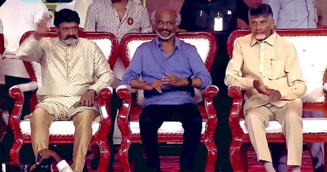 GudipatiShanka2's tweet photo. తెలుగు నేల పులకరించేలా ఈ కలయిక ఒక అద్భుతం
చంద్రబాబు నాయుడు Garu రజనీకాంత్ గారు బాలయ్య బాబు గారు ❣️❣️❣️
#3Legends #NCBN #jaibalayya #jaithalayava #jairajinikanth #NaraLokesh
#GodOfMassesNBK🦁 Jai Balayya ❣️❣️❣️ https://t.co/eQPyCHigZr