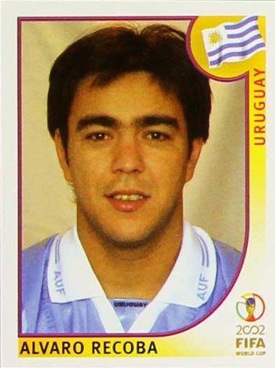 CopaLendas's tweet photo. Álvaro Recoba, Uruguai 🇺🇾.
Copa do Mundo de 2002, Coréia do Sul, Japão.
26º lugar.
1 gol, 3 jogos.
#recoba #uruguay #worldcup2002 #copa2002 #fifa #leyenda #elchino #celesteolímpica #laceleste #loscharrúas #auf #munsufootballstadium #panini #uru https://t.co/ku6ivo1xdN