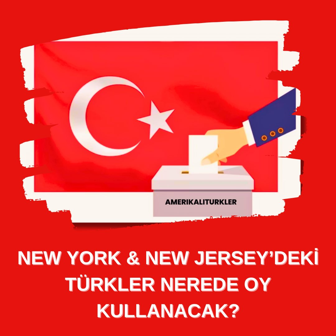 Amerikaliturk's tweet photo. New York ve New Jersey’deki Türkler  Nerede Oy Kullanacak?

🗳️ New York Başkonsolosluğu’na kayıtlı 49 bin 188 seçmen oylarını başkonsoloslukta ve New York’a bağlı yeni iki seçim merkezinde kullanabilecek.

1. Türkevi: 
821 United Nations Plaza, 
New York, NY 10017

2. South Jersey
Regal Banquet Hall 
1444 Route 73,
Pennsauken, NJ 08110

3. Long Island
Holiday Inn Long Island 
1730 North Ocean Avenue
Holtsville, NY 11742

 Oy Verme Tarih ve Saatleri
Türkevi: 
29 Nisan 2023 - 7 Mayıs 2023 (09:00-21:00)

South Jersey: 
29 Nisan 2023 - 1 Mayıs 2023 (09:00-18:00)

Long Island: 
29 Nisan 2023 - 1 Mayıs 2023 (09:00-18:00)

#oyver #secim2023 #turkevi #newyork #longisland #southjersey #amerika #amerikaliturkler
