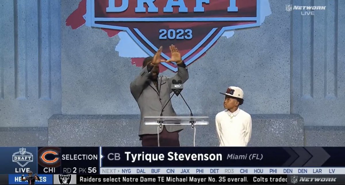 Devin Hester announcing the Tyrique Stevenson selection was such an awesome #ProCanes moment.