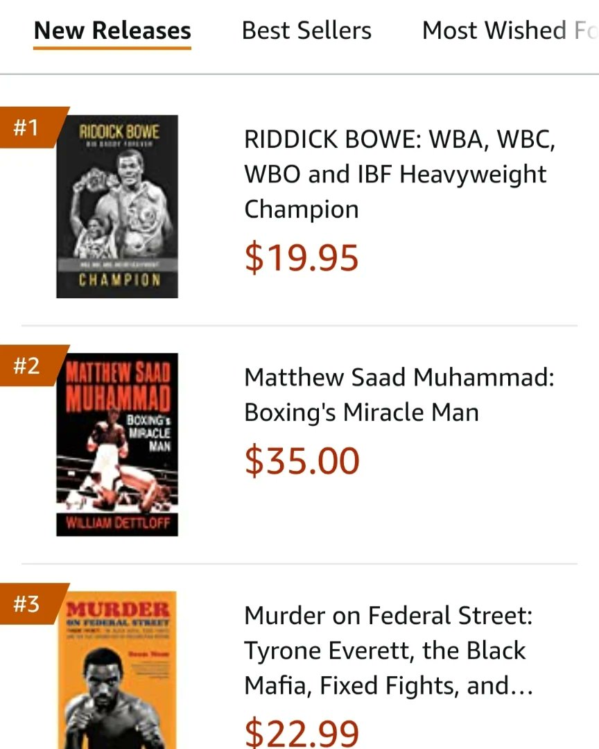 SantiMediaGroup's tweet photo. Our first release, as Santi Books, is the autobiography by @riddickbowe. We are happy to announce it hit the #1 spot under new releases in its category on Amazon. If you're a boxing fan and, particularly a Riddick Bowe fan, you will love his story. #riddickbowe #boxing #booktok https://t.co/Sq95Tkvx54