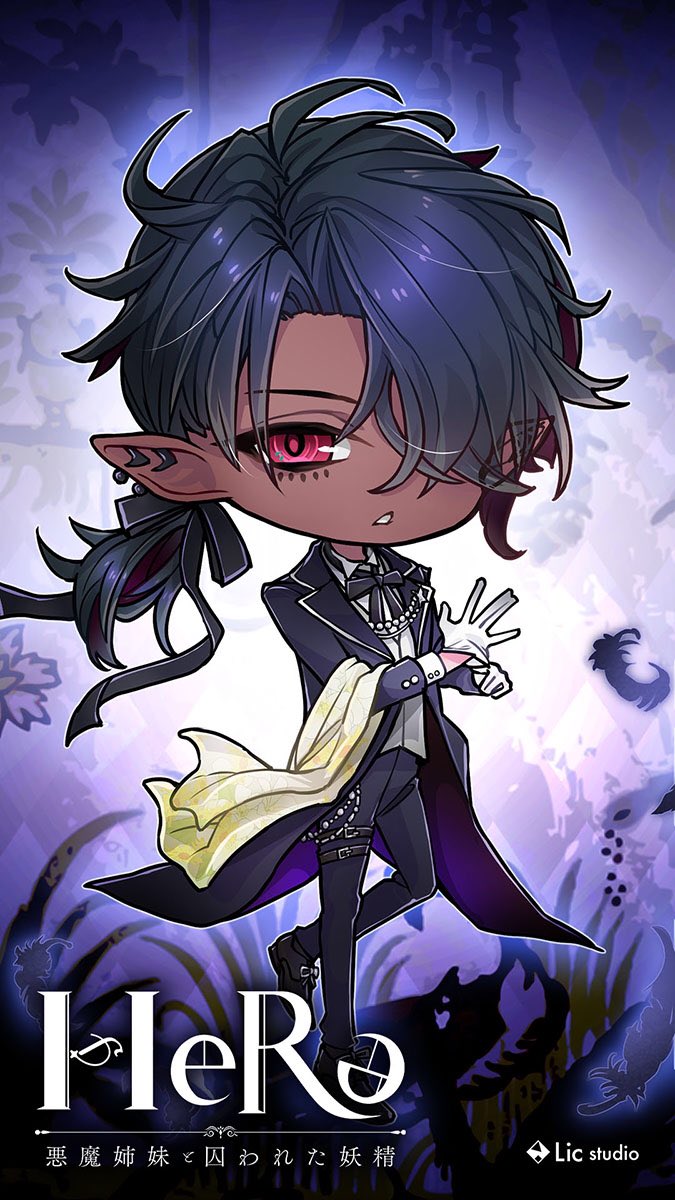 LicRlic's tweet photo. 【HeRe⛓キャラ紹介④】

執事 (CV：成海修司)

悪魔の姉妹の館を仕切る執事。
悪魔の姉妹に仕えているが、
意見を言ったり軽口を叩くことは
許されている様子。

無名の次にメアリーの悪戯の標的になっている疑惑がある。

(#Lic_studio illust by そろあ &amp; logo by 野谷トオル)
#HeRe_licstudio https://t.co/vC4lnRBET3