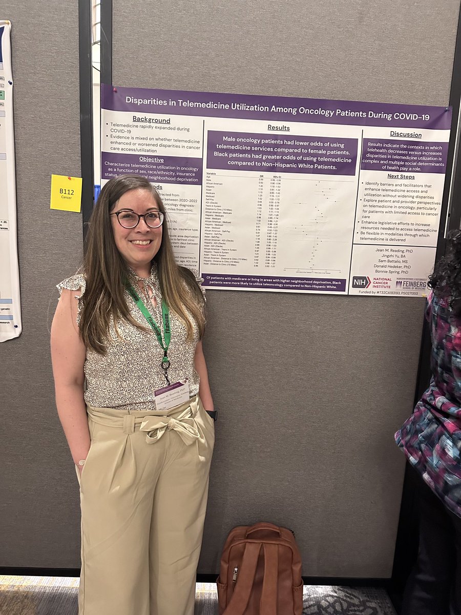 Post-doc, @JeanReading presenting her work, “Disparities in Telemedicine Utilization Among Oncology Patients During COVID-19” at <a href="/BehavioralMed/">SBM</a> #SBM2023 Amazing work, Jean! 🌟