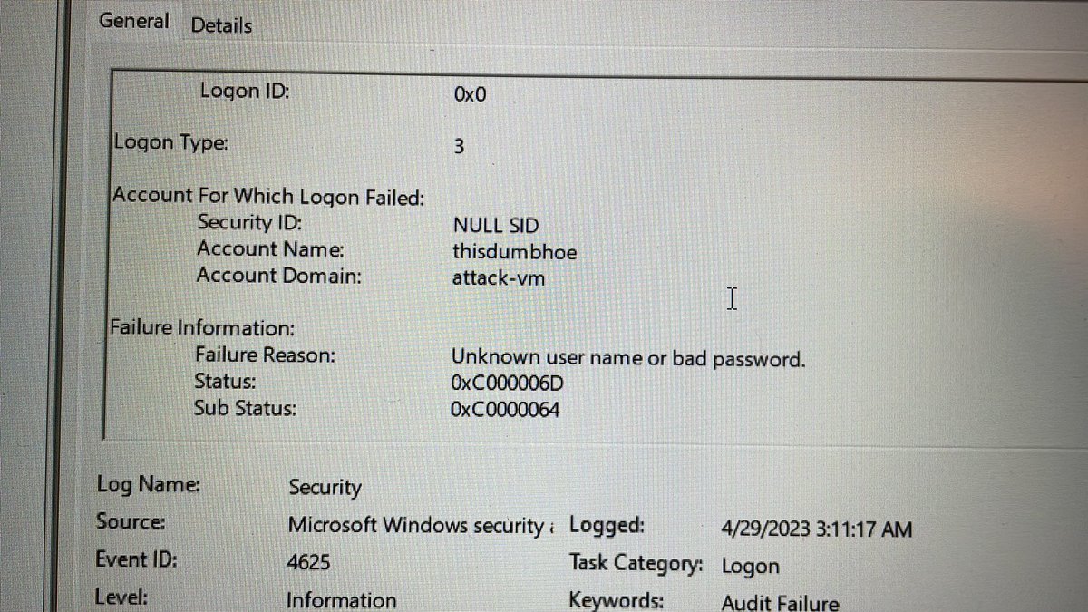 SaintAlexei's tweet image. This is way too much fun😂
VM was up for only 24 hours completely vulnerable- over 20,000 logon attempts by outside attackers. WILD!
Using an attack setup VM to test logging data. 
#infosec #cloudsec #cloudengineering #azure #virtualmachines