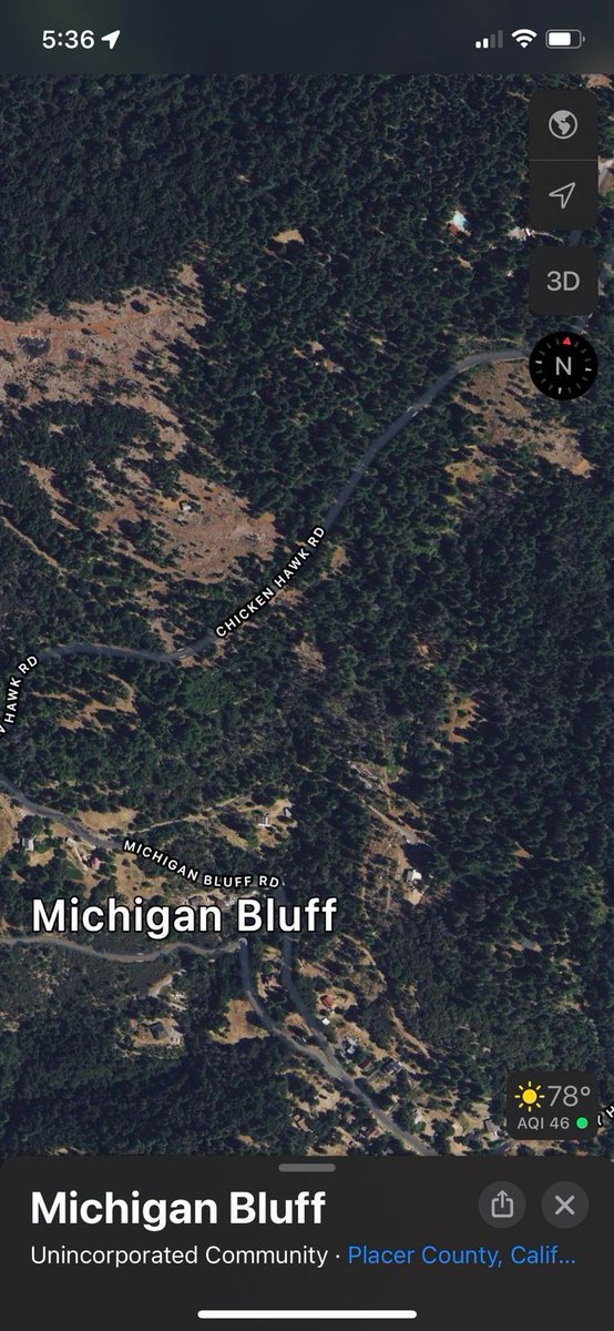 CodeRed001Blue's tweet photo. 5:29pm 4/28/2023 VEGETATION FIRE #ChickenFire Chicken Hawk Rd north of Michigan Bluff Rd, Foresthill Placer County. CDF Tac5.
Eng90, Medic 88, WT89, WT1293, and Eng 2361 are on scene.
https://t.co/dUont1ghC9 [watchduty] https://t.co/R9aw7S3y1W
