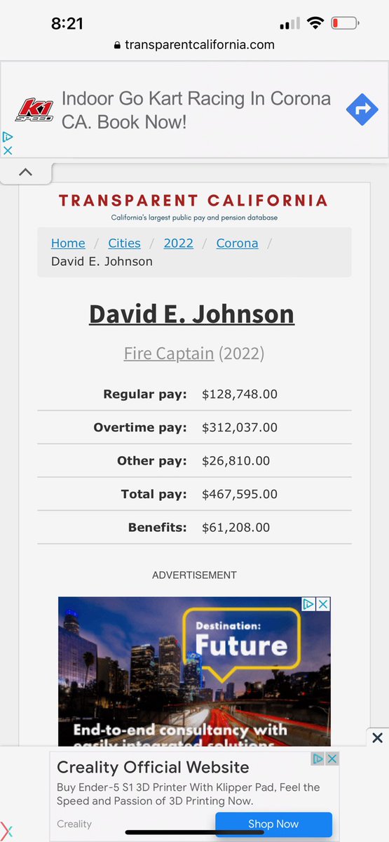 VladTheInflator's tweet photo. Fire captain in California made $312k in overtime?

What's the math on that https://t.co/4AvuoRNZsR