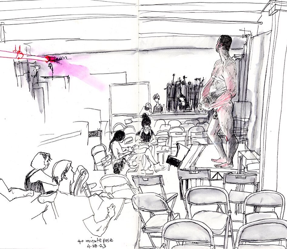 feelbettervin's tweet photo. April 28th figure drawing @greenpoint_figure_drawing 40 minutes of the 1 hour pose. #figuredrawing #sketchbook https://t.co/vBsrl1Jwyq https://t.co/T5QY4eE6vc