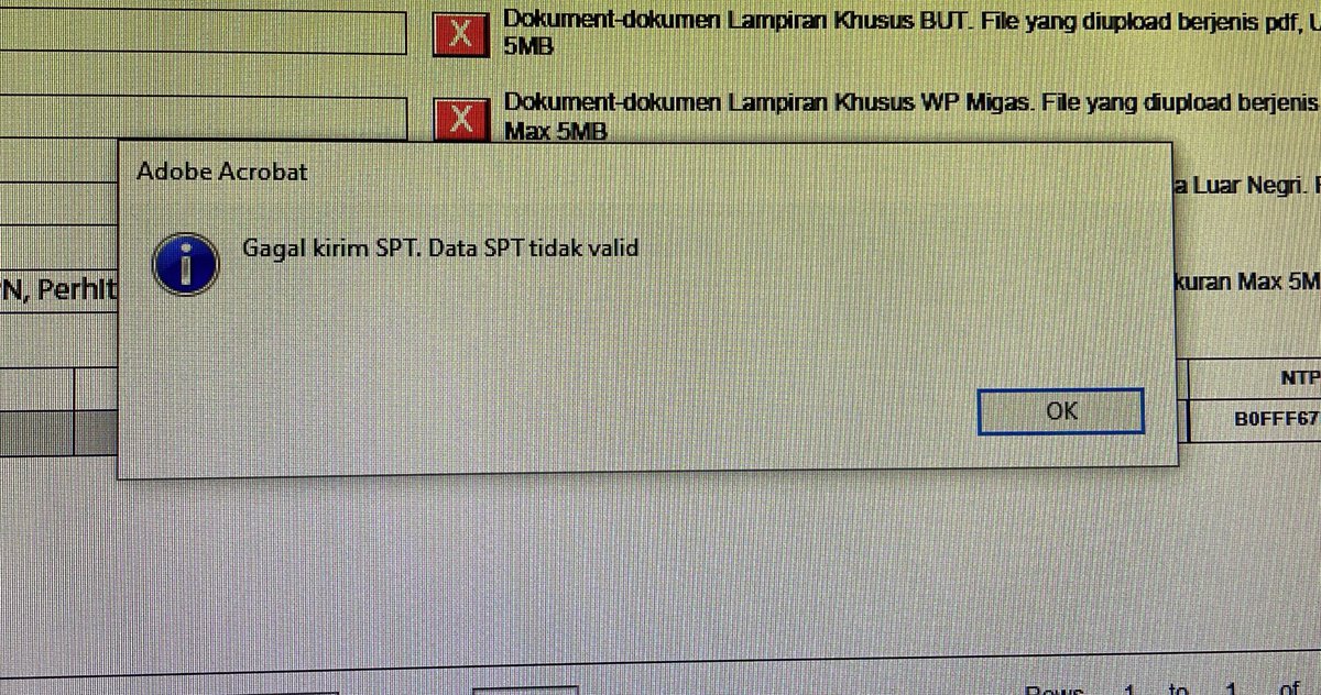 exofspace's tweet photo. @kring_pajak min mau tanya, ini saya mau submit eform SPt Tahunan Badan 2022 kenapa ga bisa mulu ya, tulisannya gagal terus. Sdh ikutin pake adobe 32bit, internetnya lancar, eform sudah diisi semua tdk ada yg kelewat, size file yg di upload sudah sesuai. https://t.co/S1PIJdR21Q