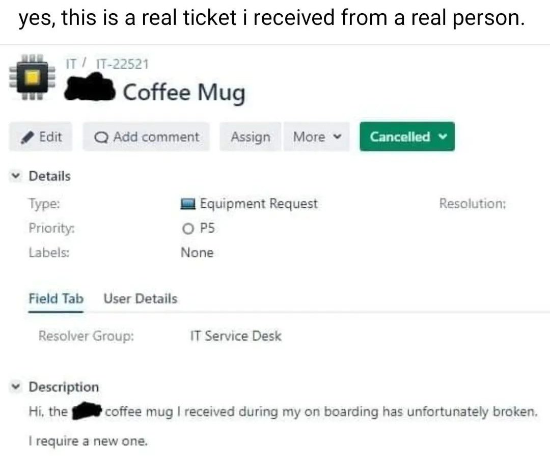So #funny

What is the funniest ticket you have ever resolved?!
#itprofessional