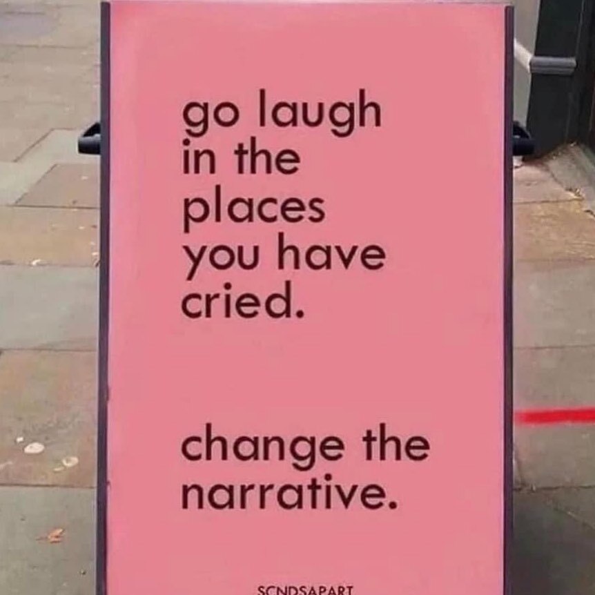 In the places I felt less than, abandoned, betrayed, cheated on 
I now now laugh and feel joy 
In the places I felt unworthy, wrong 
or never enough 
I now thrive 
In the places I felt on edge, in survival and unsafe 
I now have peace 

In the places I gave my power away and…