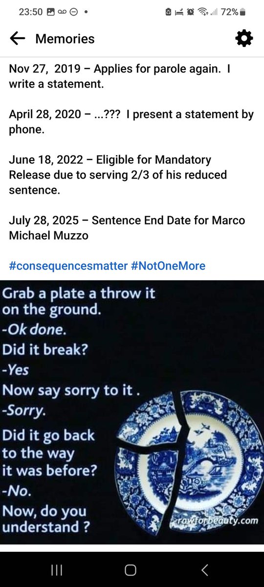 isda1979's tweet photo. Sept 27 2015 Drunk driver Marco Michael Muzzo crashes into us. Daniel &amp; my dad are killed.  
Sept 28 2015 Harry &amp; Milly die.  
March 29 2016 Drunk driver is given 10 yrs then given a reduced sentence of just over 9 yrs 
July 28 2025 Sentence End Date for Marco Michael Muzzo https://t.co/TlLHiRpM0y