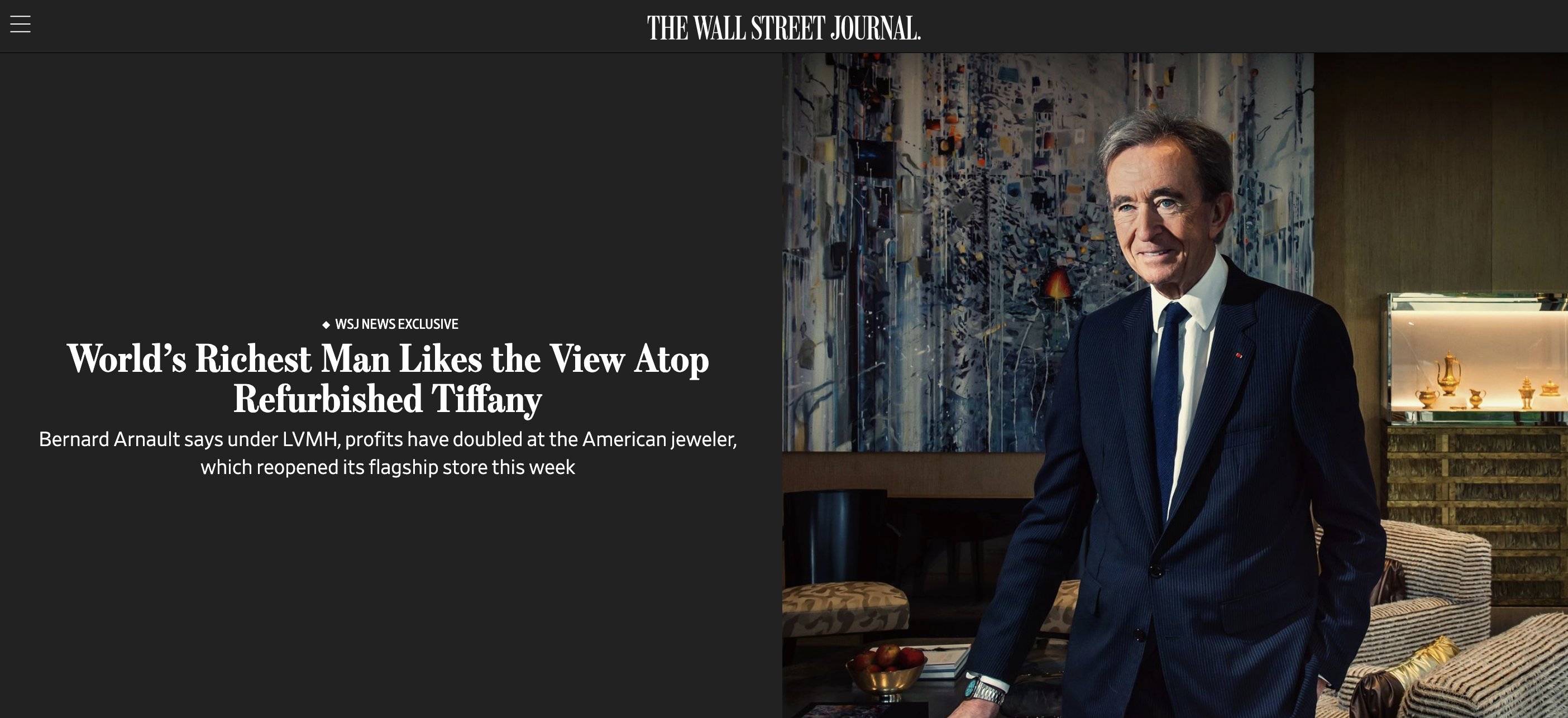 World's Richest Man Likes the View Atop Refurbished Tiffany - WSJ