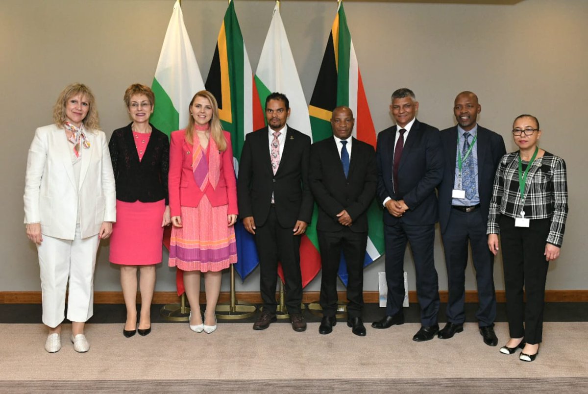 DIRCO_ZA's tweet photo. 🇿🇦🇧🇬| The Deputy Minister of International Relations and Cooperation, Mr Alvin Botes, meeting with Ms. Velislava Petrova, Deputy Minister of Foreign Affairs for the Republic Bulgaria.
#SABulgariaRelations
#30YearsofDiplomaticRelations 🇿🇦🤝🇧🇬
📷: Jacoline Schoonees / #DIRCO https://t.co/0yFlrx268C