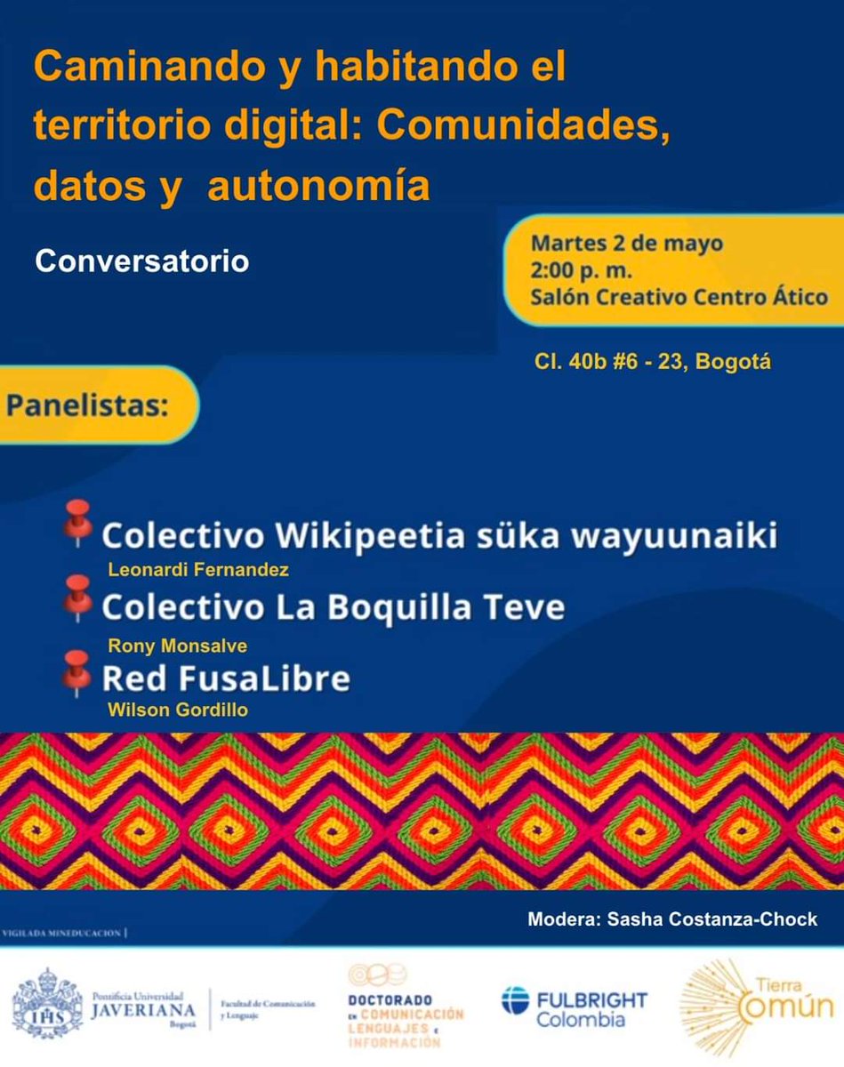 UnescomUJ's tweet photo. Mayo inicia recargado de eventos de Comumicación en @UniJaveriana 
Presenciales, asistencia libre, están Invitad@s /
@afacomco @ACICOMColombia @PresuntoPodcast @ccort4 @juanramosmartin @marioemorales @atutobarrios @jairvegac @andrea_cadelo  @ginnamorelo @JMPereira61 https://t.co/W4ohIvTWpI