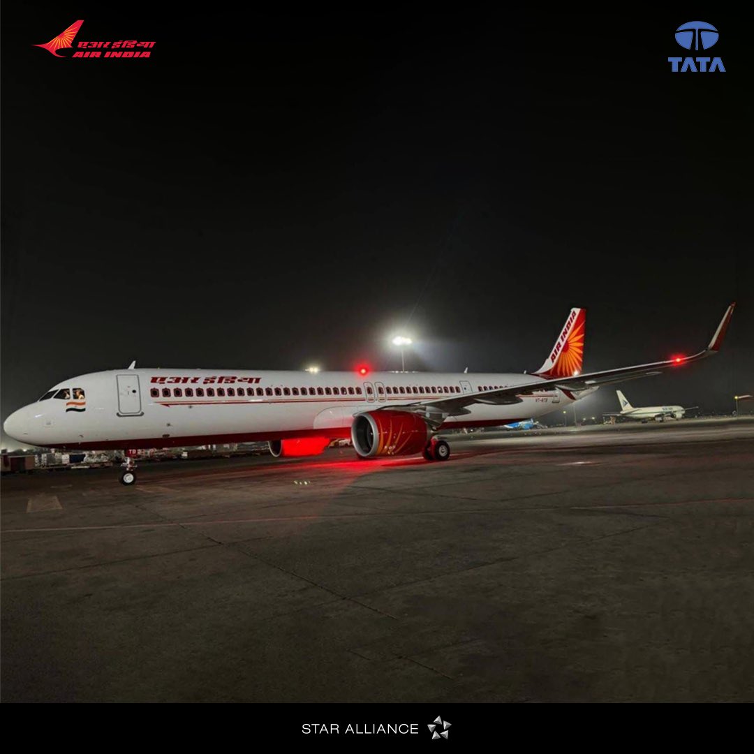 airindia's tweet photo. #FlyAI: Welcoming the A321-Neo (VT - RTB), the newest member of our fleet. The aircraft has just come in from Hamburg &amp; we can’t wait for it to be part of our ever increasing network!

#A321Neo #NonStopFlights #NonStopExperiences https://t.co/jkblROLNFO