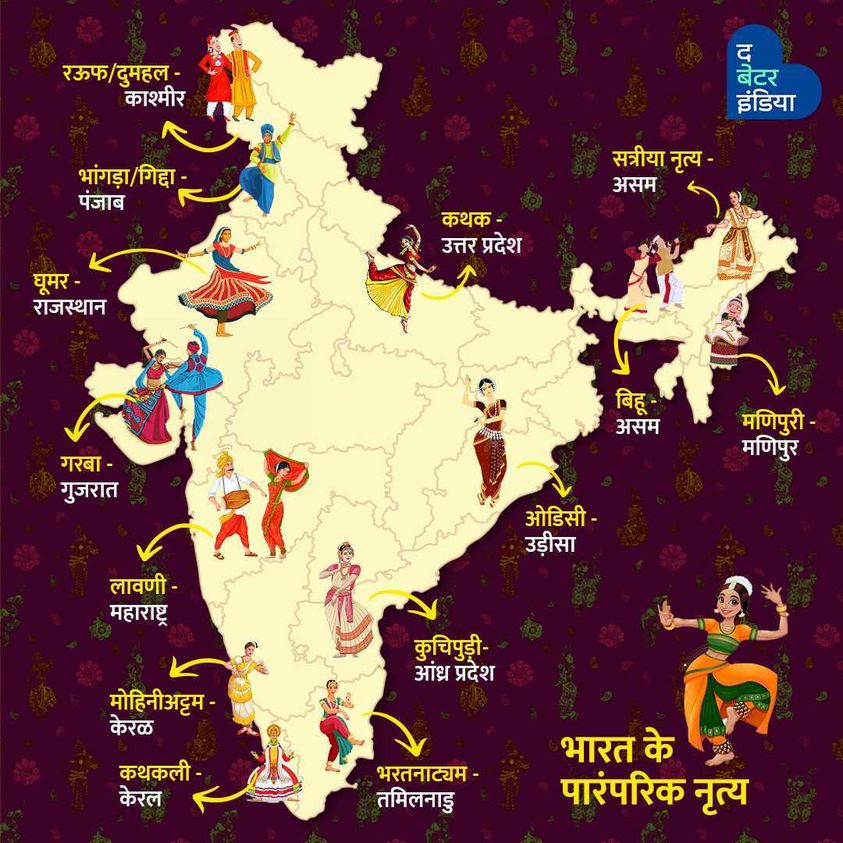 TbiHindi's tweet photo. #InternationalDanceDay
भारत की संस्कृति जितनी ज़्यादा रोचक है, उतनी दुनियां के किसी देश की नहीं है। विविधताओं से भरे हमारे देश का हर रंग निराला है.. जब रंगों की बात होती है तो याद आते हैं यहाँ  मनाये जाने वाले उत्सव या पर्व! 
#TraditionalDance #DanceOfIndia #DanceMap #Map https://t.co/zBnwJVmBln