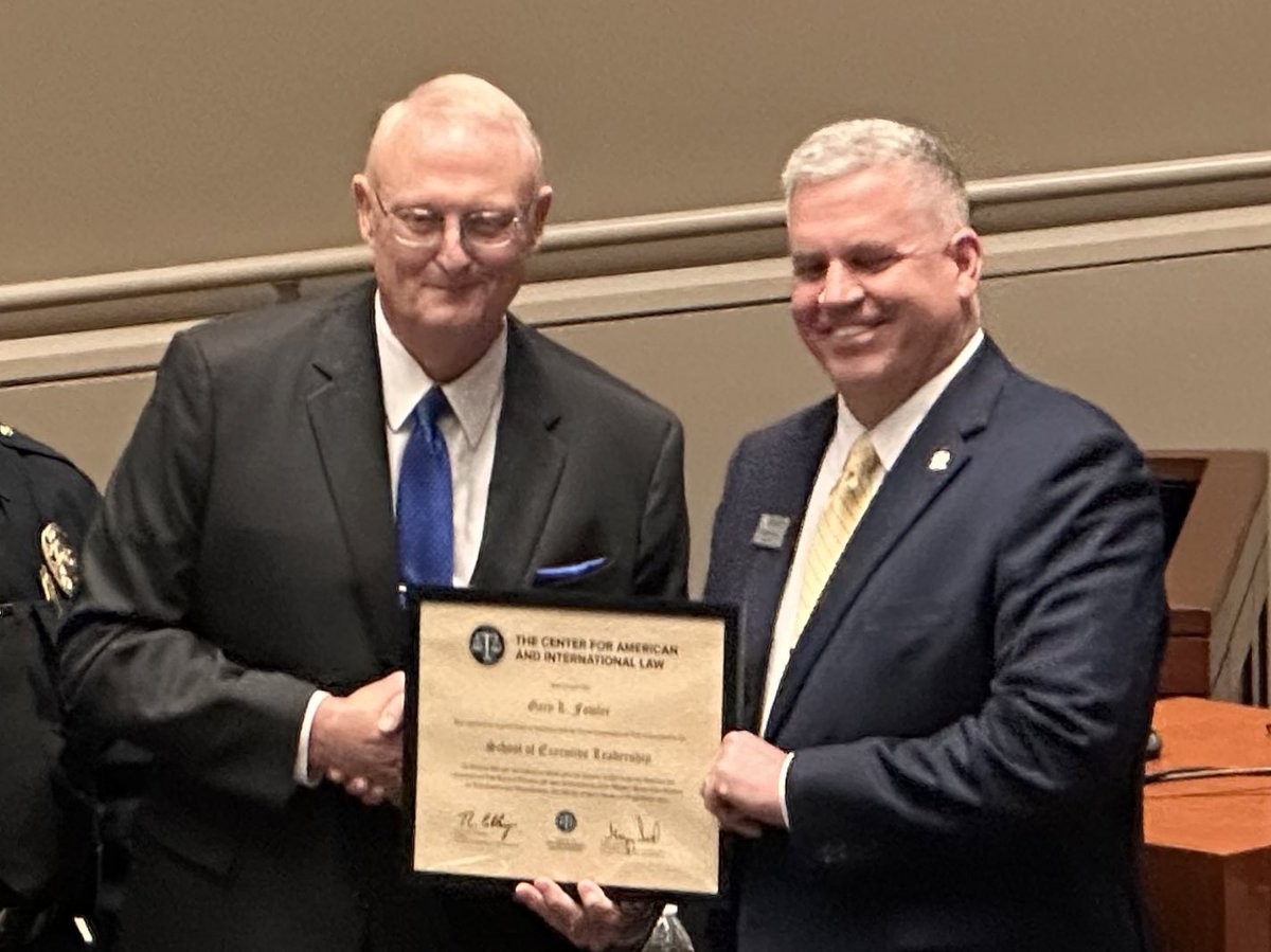 Please join me in congratulating Assistant Police Chief Gary Fowler for graduating from the 60th School of Executive Leadership at <a href="/ILEA_CAIL/">ILEA</a>   Gary was also selected as Vice President of his class.