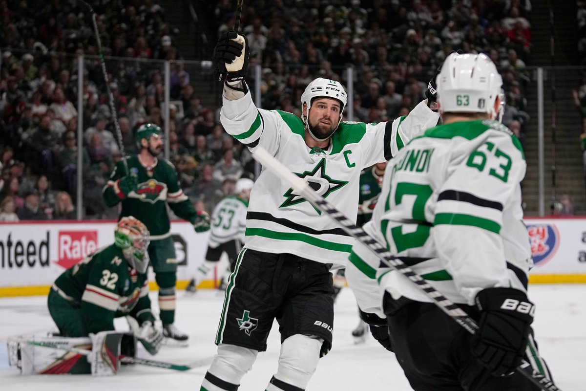 dmn_stars's tweet photo. The Dallas Stars are headed to the second round. 😎

📷 via @AP | #TexasHockey https://t.co/TRHfboh65U