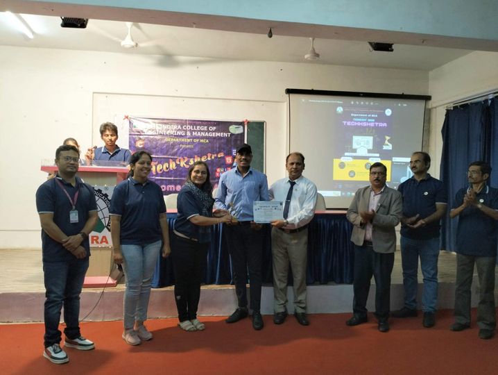 IicmrM's tweet photo. Congratulations! Kunal Narkhede, MCA first year student for winning 2nd prize in blind coding competition @ Techkshetra - intercollegiate competition at Indira College, Pune. We are Proud of you Kunal 📷 https://t.co/rUK0mqMdnP