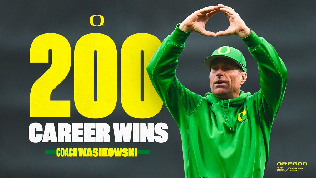 𝐖𝐚𝐳 𝐖𝐢𝐧𝐬

Milestone achieved for <a href="/CoachWazUO/">Mark Wasikowski</a> tonight with Oregon's 11-5 win over No. 12 Arizona State. Congrats Waz!

#GoDucks