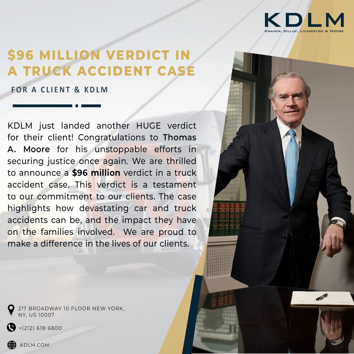 kdlmNY's tweet photo. Let KDLM handle your case for you! Call for a free consultation +212-618-6800 or email us contactus@kdlm.com
#KDLM #NewYorkAttorney #LegalCounsel #KramerDillofLivingstonMoore #NYPILawy #lawsuit #womanleaders https://t.co/i6BiyIz9VH