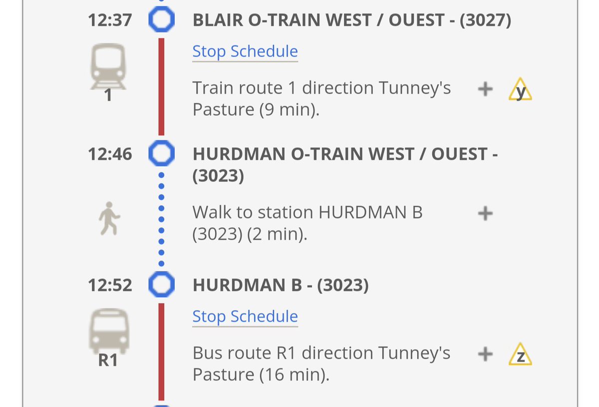 ColtonH2000's tweet photo. @OccTranspo Do you have any clue what is happening tomorrow? It's saying I will have to take the R1 bus tomorrow https://t.co/rh6W60rFYo