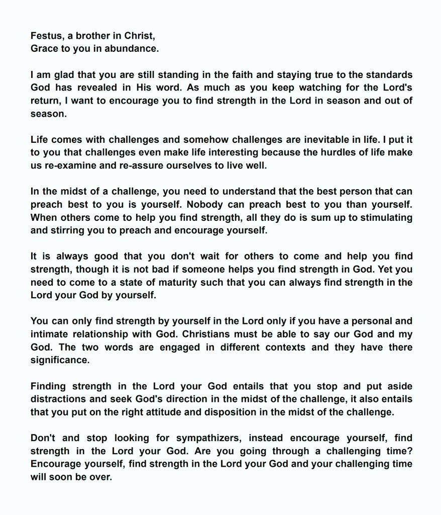 FestusOladoja's tweet photo. Find strength in GOD! https://t.co/ns5KKBHMKd