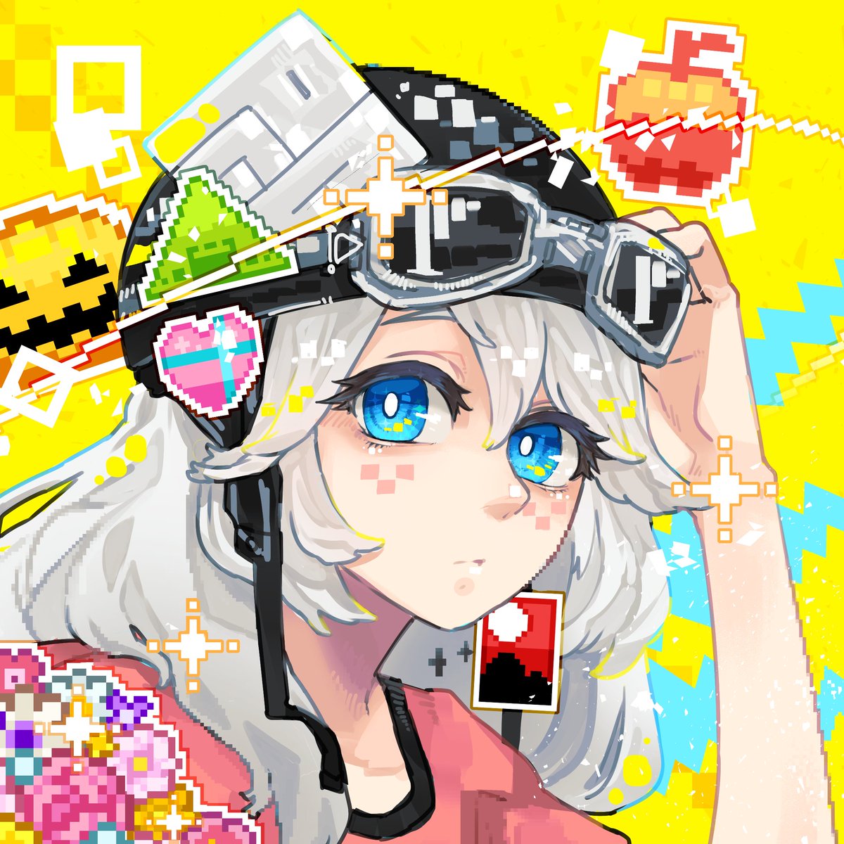 GWに入ったので元気なプロフィール画像にします🎃⛺🍎🎴💝🌸

#新しいプロフィール画像
#pixelart