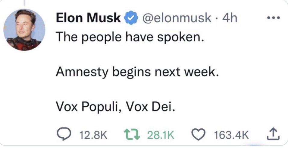 Dear @ellagirwin
Can you please reinstate these great people who didn't break a single rule or regulation? Thank you so much. @elonmusk  

@CAoutcast
@RL9631
@gonepecan11
@JVER1
@DebWrightJones
@JoyLinPark
@RacieSicilian
@SharletaBasset1

Thank you!