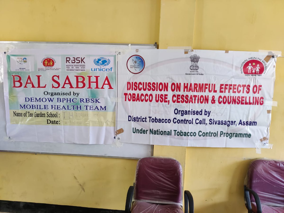 On 29-04-2023, organized a Bal Sabha at  Khongia TE Model High School.Discussions were held on various health topic.Health screening and awareness on harmful effects of Tobacco amongst the adolescent boys &amp; girls  were done by Dr.Sunny Farhad.<a href="/nhm_assam/">NHM_Assam</a>