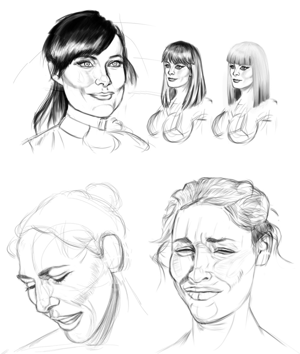 framesperhuman's tweet photo. Sketches from a photo then applying it to characters. https://t.co/gDoBn0pnvD