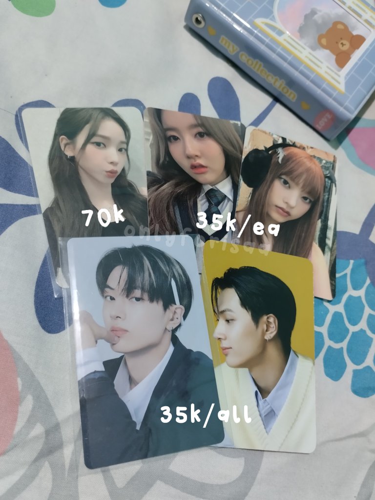 jayloitte's tweet photo. wts downsizing (rt's appreciated)

🌷all in good condition, vidcon for serious buyer only
🌷 keep event w/ dp 
📌 dom Jateng (shopee freeong x-tra)
✨ price incl pack, exc adm 

t. wts lfb jay dicon gguggu enhypen sieun wnl everline stayc karina aespa haerin earmuff newjeans ina https://t.co/rRs84h8mlQ