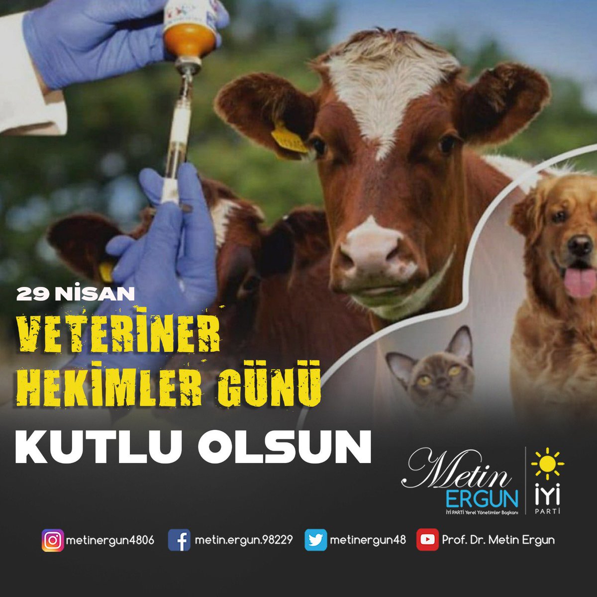 Canlı dostlarımızın sağlığını koruyarak aynı zamanda toplum sağlığını koruyan ve her türlü zorluğa karşı fedakarca çalışan veteriner hekimlerimizin #DünyaVeterinerHekimlerGünü kutlu olsun.

Veteriner hekimlerimizin sorunlarının farkındayız ve çözülmesi için takipçi olacağız.☀️