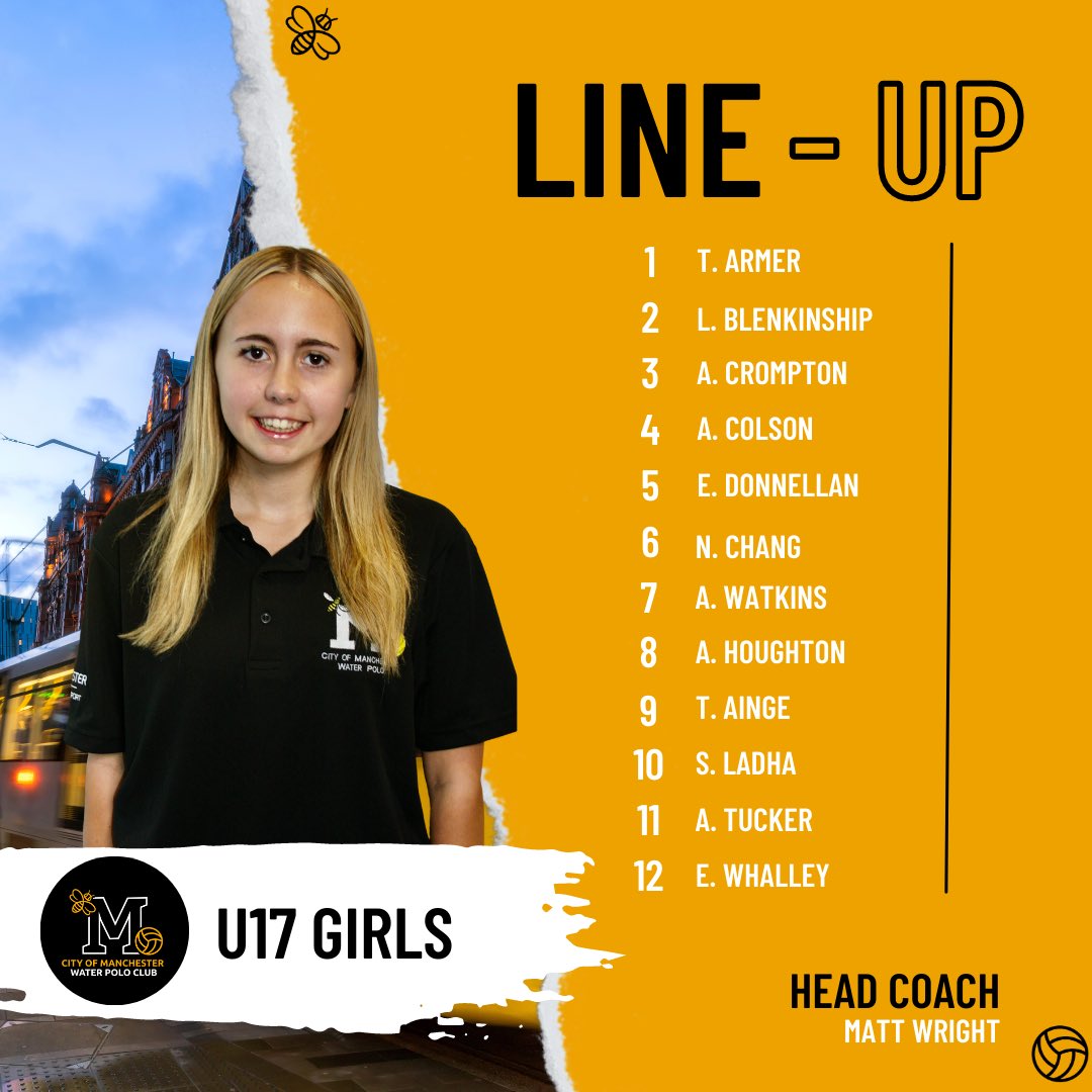 CoMWPC's tweet photo. Our U17 Girls are up first and here’s how they line up🤽‍♀️

🐝#CoMWPC https://t.co/gDAriJqVTD
