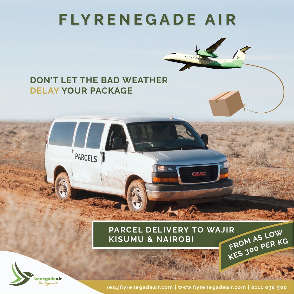 Call 0111 038 900 to get your parcel delivered today. 
#FlyRenegadeAir #RenegadeAir #RenegadeFlies #KenyaAirline #KenyaTravel #TravelKenya #Kisumu #Wajir #Nairobi #ParcelDelivery #FastDelivery #ReliableShipping #FlyRenegadeDelivers #RenegadeParcels #FlyKenya
#wajir