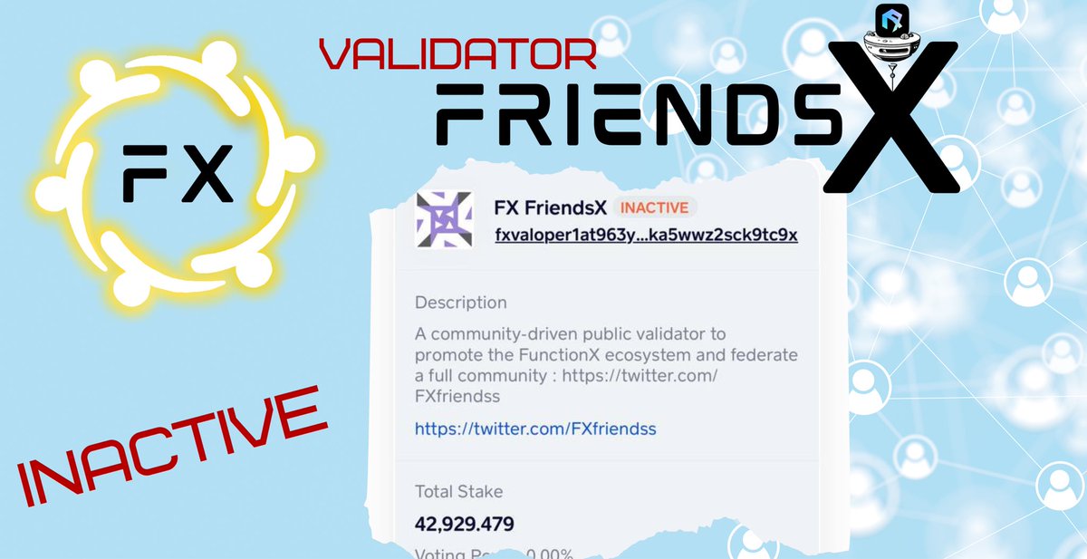 FXfriendss's tweet photo. Dear #FXfriends and delegates!
Our validator fell out of the active zone of 50 validators #fxcore
To return to the activity zone in the top 50, we need at least 760K delegated $FX coins))
We apologize!
#functionx 🧩🌍✅ https://t.co/aHt6X6kFnF