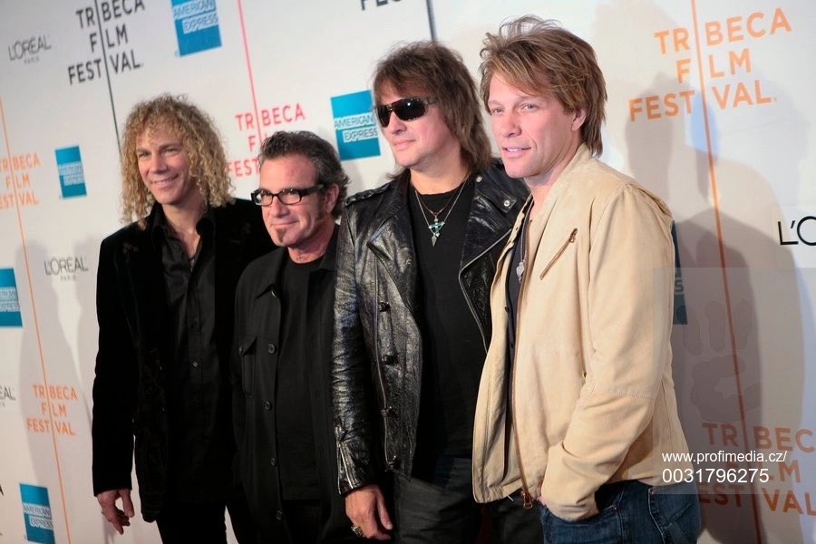 The Band attend the premiere of 'Bon Jovi: When We Were Beautiful' during the 8th Annual Tribeca Film Festival at the BMCC Tribeca Performing Arts Center on April 29, 2009 in New York City #BonJovi #JonBonJovi #RichieSambora #TicoTorres #DavidBryan 🖤🖤🖤💛credit to the owners